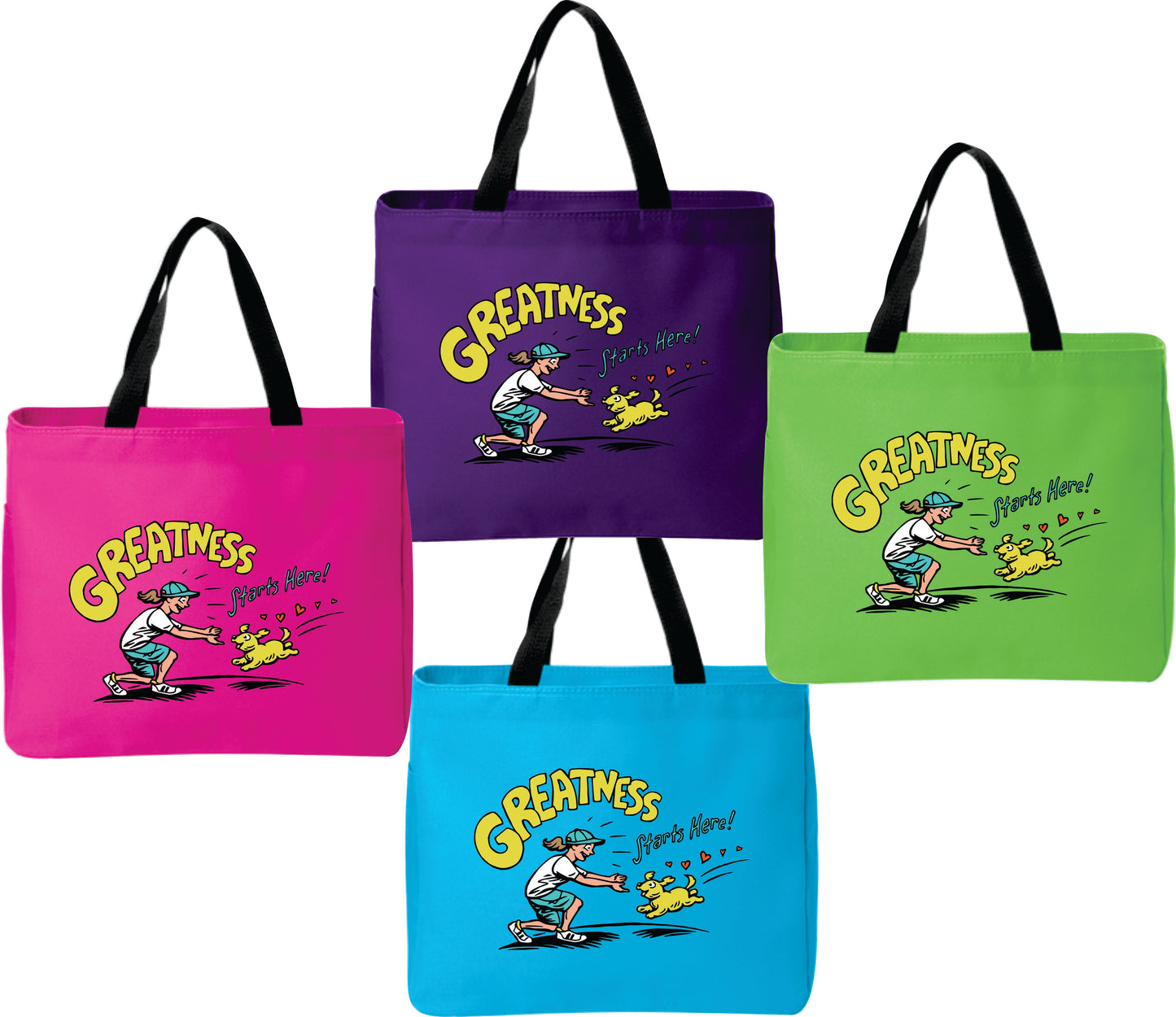 Greatness Starts Here Puppy Tote