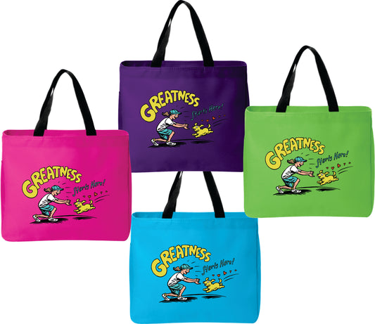 Greatness Starts Here Puppy Tote